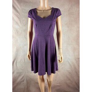 GILLI Cap Sleeve Purple Knit Mini Dress SMALL